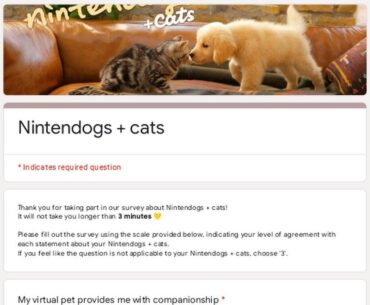 Virtual Pets Study: Nintendogs and Little Friends